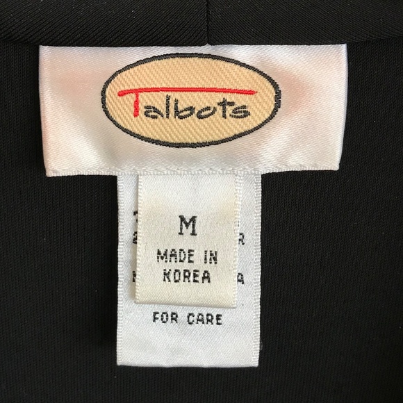 TALBOTS Black Blouse Button Down Collar Long Sleeve Women’s Size Medium - Picture 9 of 16